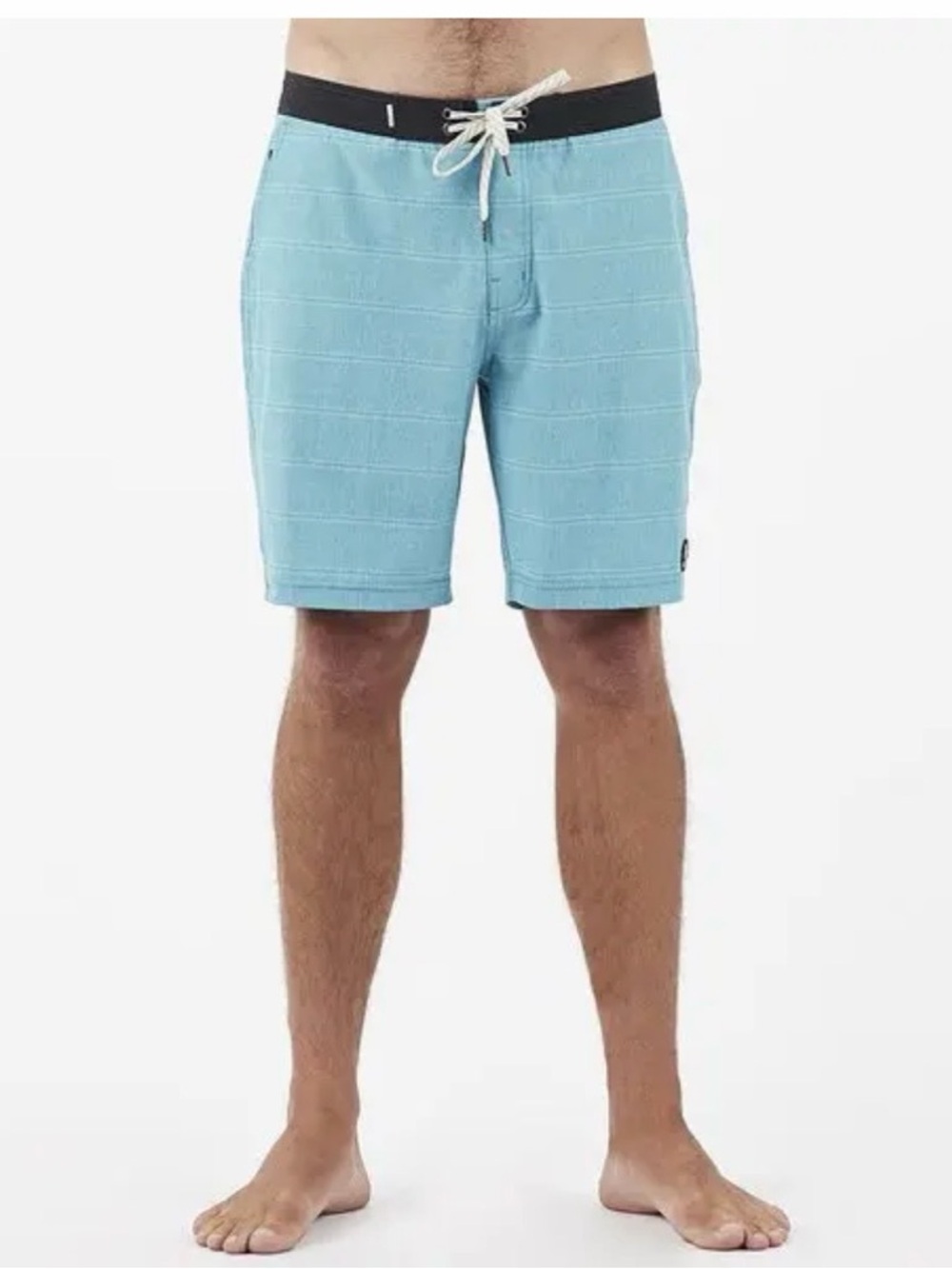 Vuori Men’s Equator Board Shorts Swim Trunks in Turquoise Tahini Stripe Size 36